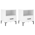Vidaxl tables de chevet 2 pcs blanc 40x35x47, 5 cm bois d?ingnierie