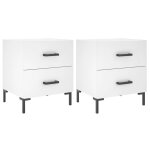Vidaxl tables de chevet 2 pcs blanc 40x35x47, 5 cm bois d?ing�nierie