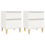 Vidaxl tables de chevet 2 pcs blanc 40x35x50 cm