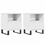 Vidaxl tables de chevet 2 pcs blanc 40x35x50 cm bois d?ing�nierie