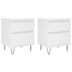 Vidaxl tables de chevet 2 pcs blanc 40x35x50 cm bois d?ing�nierie