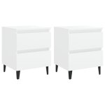 Vidaxl tables de chevet 2 pcs blanc 40x35x50 cm bois d'ingnierie