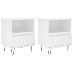 Vidaxl tables de chevet 2 pcs blanc 40x35x50 cm bois d?ing�nierie