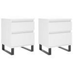 Vidaxl tables de chevet 2 pcs blanc 40x35x50 cm bois d?ingnierie