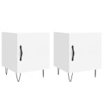 Vidaxl tables de chevet 2 pcs blanc 40x40x50 cm bois d?ingnierie