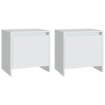 Vidaxl tables de chevet 2 pcs blanc 45x34x44, 5 cm bois d'ing�nierie
