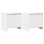 Vidaxl tables de chevet 2 pcs blanc 45x34x44, 5 cm bois d'ing�nierie