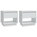 Vidaxl tables de chevet 2 pcs blanc 45x34x44 cm bois d'ing�nierie