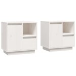 Vidaxl tables de chevet 2 pcs blanc 50x34x50 cm bois de pin massif
