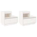 Vidaxl tables de chevet 2 pcs blanc 60x34x51 cm bois de pin solide