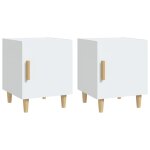 Vidaxl tables de chevet 2 pcs blanc bois d'ing�nierie
