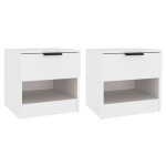 Vidaxl tables de chevet 2 pcs blanc bois d'ing�nierie