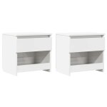Vidaxl tables de chevet 2 pcs blanc brillant 40x30x39 cm agglom�r�