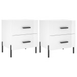 Vidaxl tables de chevet 2 pcs blanc brillant 40x35x47, 5 cm