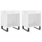 Vidaxl tables de chevet 2 pcs blanc brillant 40x35x50 cm