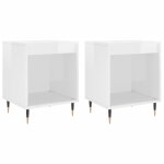 Vidaxl tables de chevet 2 pcs blanc brillant 40x35x50 cm
