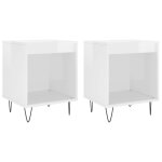 Vidaxl tables de chevet 2 pcs blanc brillant 40x35x50 cm