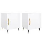 Vidaxl tables de chevet 2 pcs blanc brillant 40x40x50 cm
