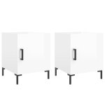 Vidaxl tables de chevet 2 pcs blanc brillant 40x40x50 cm