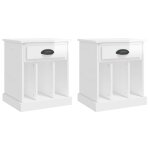 Vidaxl tables de chevet 2 pcs blanc brillant 43x36x50 cm