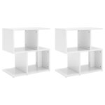 Vidaxl tables de chevet 2 pcs blanc brillant bois d'ing�nierie