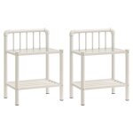 Vidaxl tables de chevet 2 pcs blanc et transparent mtal et verre