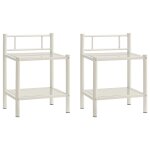 Vidaxl tables de chevet 2 pcs blanc et transparent mtal et verre
