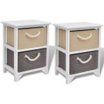 Vidaxl table de chevet 2 pcs bois
