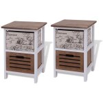 Vidaxl table de chevet 2 pcs bois