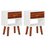 Vidaxl tables de chevet 2 pcs bois d'acacia massif 40x30x57 cm