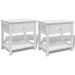 Vidaxl table de chevet 2 pcs bois blanc