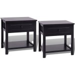 Vidaxl table de chevet 2 pcs bois noir