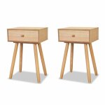 Vidaxl table de chevet 2 pcs bois de pin massif 40 x 30 x 61 cm marron