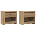 Vidaxl tables de chevet 2 pcs ch�ne artisanal 40x30x39 cm