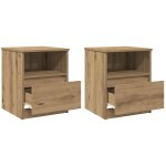 Vidaxl tables chevet 2 pcs ch�ne artisanal 40x40x50 cm bois ing�nierie