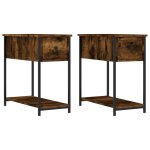 Vidaxl tables de chevet 2 pcs ch�ne fum� 30x60x60 cm bois d'ing�nierie