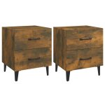 Vidaxl tables de chevet 2 pcs chne fum 40x35x47, 5 cm