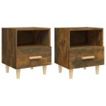 Vidaxl tables de chevet 2 pcs ch�ne fum� 40x35x47 cm