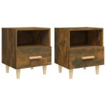 Vidaxl tables de chevet 2 pcs chêne fumé 40x35x47 cm Vidaxl tables de chevet 2 pcs chêne fumé 40x35x47 cm