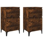 Vidaxl tables de chevet 2 pcs chne fum 40x35x70 cm