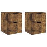 Vidaxl tables de chevet 2 pcs ch�ne fum� 40x40x50 cm bois d'ing�nierie