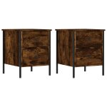 Vidaxl tables de chevet 2 pcs ch�ne fum� 40x42x50 cm bois ing�nierie