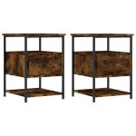 Vidaxl tables de chevet 2 pcs ch�ne fum� 40x42x56 cm bois d'ing�nierie