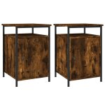 Vidaxl tables de chevet 2 pcs chne fum 40x42x60 cm bois d'ingnierie