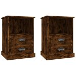 Vidaxl tables de chevet 2 pcs ch�ne fum� 43x36x60 cm