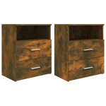 Vidaxl tables de chevet 2 pcs ch�ne fum� 50x32x60 cm
