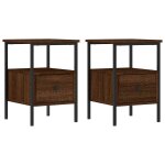 Vidaxl tables de chevet 2 pcs ch�ne marron 34x36x50 cm bois ing�nierie