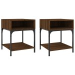 Vidaxl tables de chevet 2 pcs ch�ne marron 40x41x50 cm bois ing�nierie