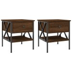 Vidaxl tables de chevet 2 pcs ch�ne marron 40x42x45 cm bois ing�nierie