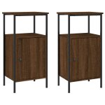 Vidaxl tables de chevet 2 pcs ch�ne marron 41x31x80 cm bois ing�nierie